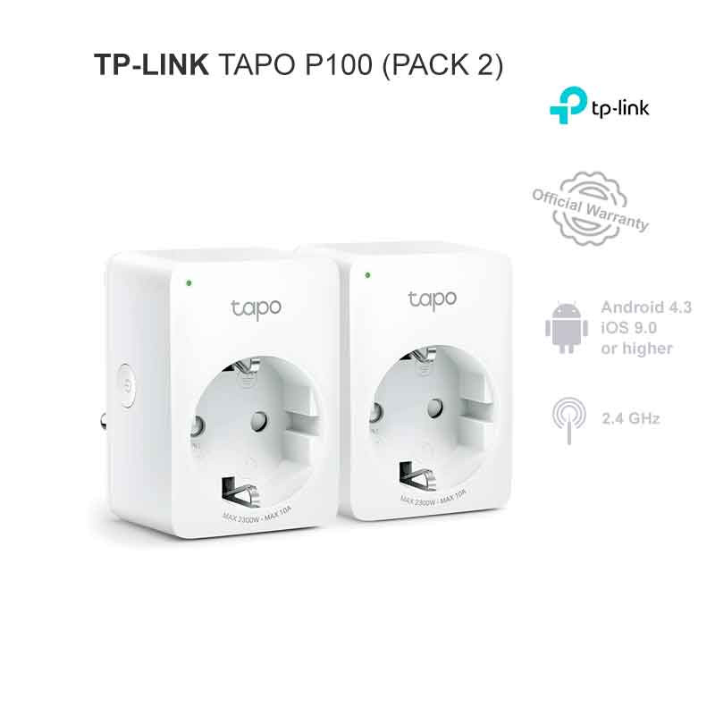 TP-Link Tapo P100 Mini Smart Wifi Enchufe Inteligente Pack 2